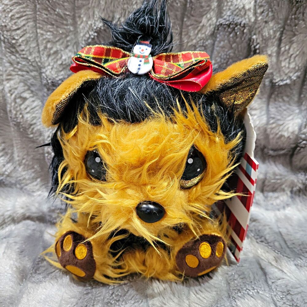 Cutie Pet-tudies Christmas Yorkie Terrier Dog Puppy Plush Stuffed Toy 7" NWT